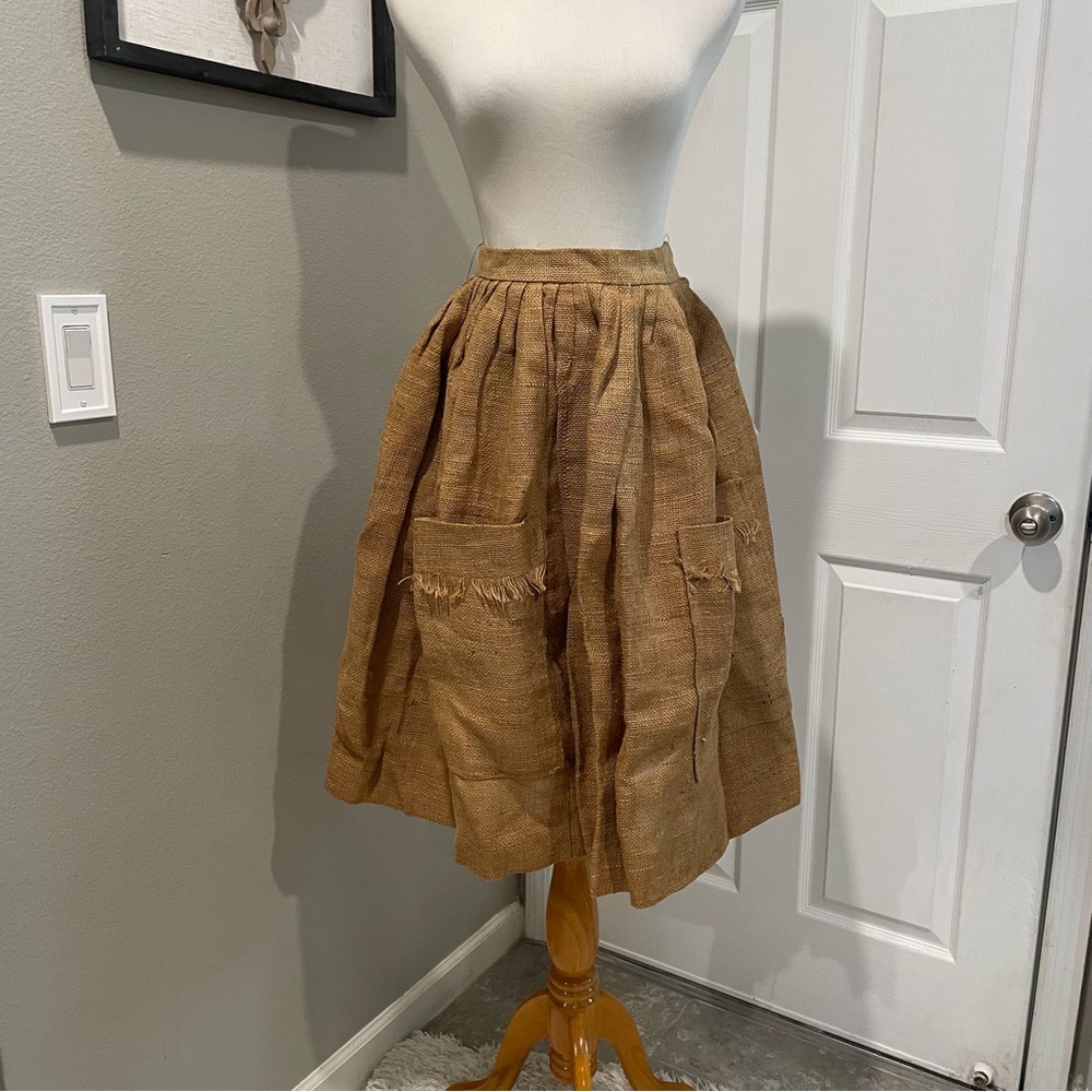 Burlapp Skirt By dudley Casuals  With Zipper Closer And Two Pockets